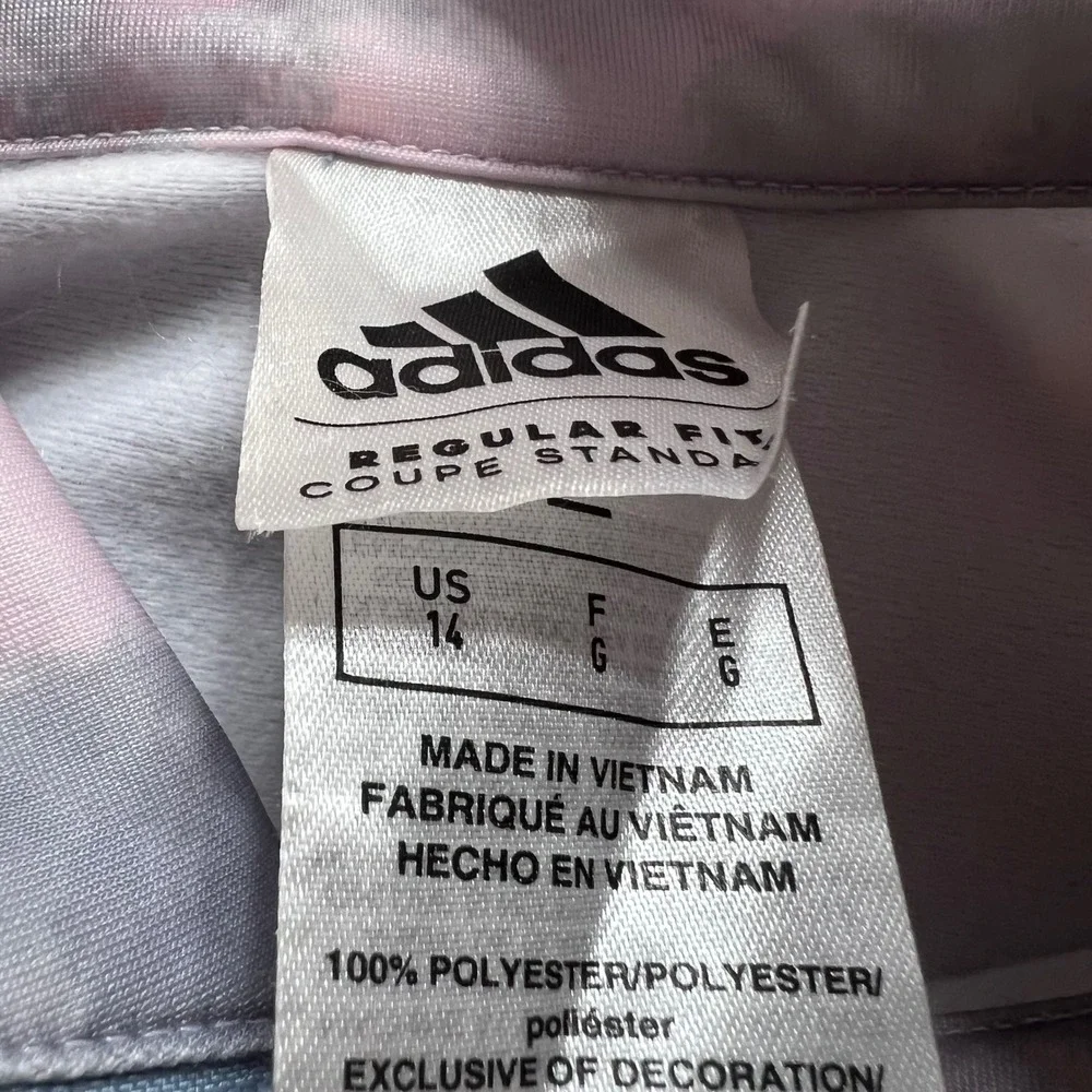 Adidas Girls Tie Dye Watercolor Track Jacket Pink Neon Yellow Grey Size‎ 14 L
